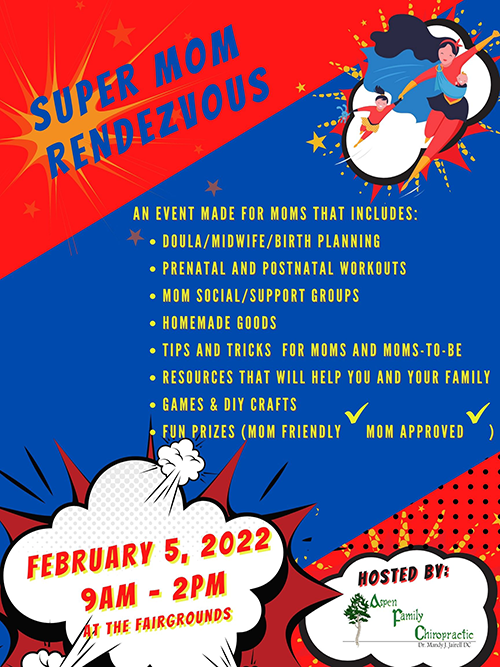 Super Mom Rendezvous - February 5, 2022 - Albany County Fairgrounds, Laramie, WY - sponsored by LCBA member Aspen Family Chiropractic